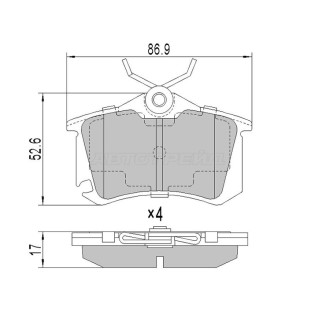 Колодки тормозные зад SKODA OCTAVIA 97-/YETI 09-/AUDI A4 01-08/A6 97-05/VW SCIROCCO 08-/RENAULT FLUE SAT