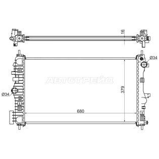 Радиатор OPEL INSIGNIA 2.0T 08- SAT