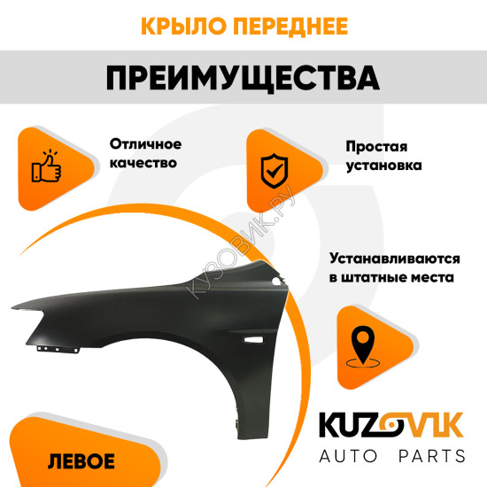 Крыло переднее левое Mitsubishi Lancer 10 (2007-2014) KUZOVIK