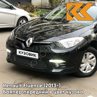 Бампер передний в цвет кузова Renault Fluence (2013-) рестайлинг GNE - NOIR ETOILE - Чёрный